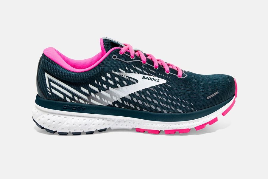 Brooks Running Shoes - Ghost 13 Road Womens - Navy/Pink - TJO-046973